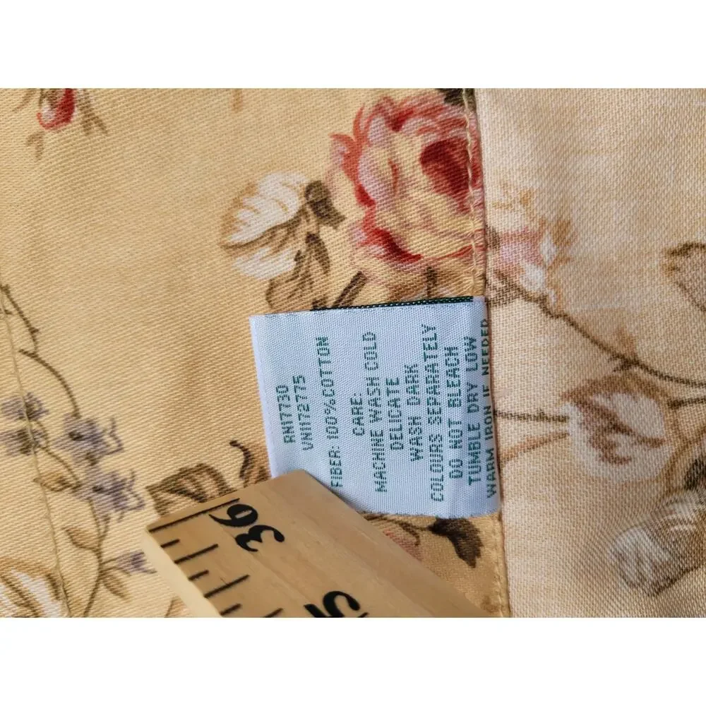 Vintage Waverly Home Rose Floral Ballon Valence Curtain 28x36